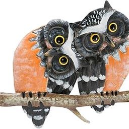 UJEAVETTE Metal Owl Standing On Branch Stakes Window Tree Yard for Garden Ornaments A-image-32