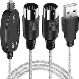 USB Midi Cable Lead Adaptor for Musical Keyboard to PC Laptop-USB to MIDI KEYBOARD PC INTERFACE CONVERTER CABLE (RC-MIDI-001) - black-27