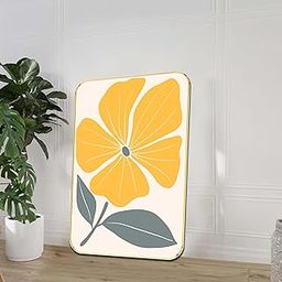 SAF Modern Yellow Floral Wall Art – Bold Bloom with Grey Leaves & Golden Frame | Minimalist Botanical Décor for Living Room, Bedroom & Office (13.5 Inch x 19.5 Inch) MG01-436-image-24