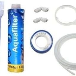 GE Filtration Prefilter Set kit for All Domestic RO Water Purifier/Complete Filter Set Pack of (Transparent housing with Candle Filter 10inch+Wrench+Elbows+Teflon and Pipe 2 Meter 1/4)-image-25