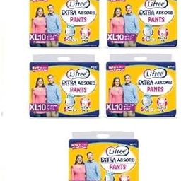 Extra Absorb Adult Diaper Pants Unisex, X-Large (XL), 10 Pieces, Waist size (100-140 cm 39-55 Inches) (Pack of 5)-image-60