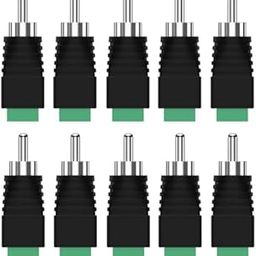 TECH-X RCA Plugs for Speaker Wire, AV Screw Terminal Connector, Phono Male Plug Solderless Converter Audio/Video Speaker Wire Connectors Adapter Black, Pack of 10-30