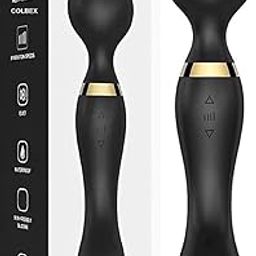 Aashonee Dual Head Rechargeable Body Massager Stick with 8 Speeds, 20 Modes, 360° Rotation & Waterproof Design (Black)-image-19