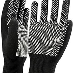 TEAM FS SPORTS PVC-Dotted Cotton Gloves for Enhanced Grip - Ideal for Cricket, Biking, Outdoor Adventures, and Work (Pair, Black)-image-30