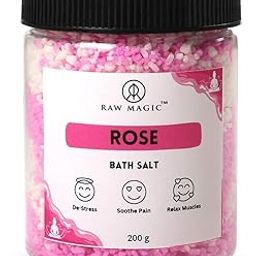 Raw Magic Rose Bath Salt for Women & Men l Body & Foot Spa | Stress and Muscle Pain Relief l Calming | Relaxation l Natural Sea Salt (200g, Pack of 2)-image-42