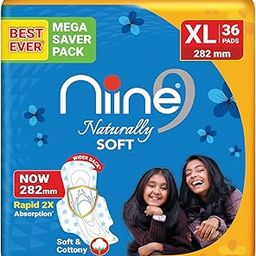 NIINE Naturally Soft XL Sanitary Pads (Pack of 1) 40 Pads Extra Soft and Cottony-image-41
