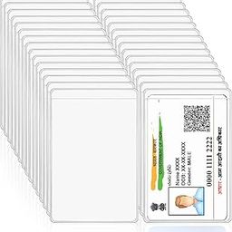Fairus Card Protector, 100 Plastic Card Holder for Aadhar Card, Credit Card, Business Card, Pan Card, Driving License Waterproof Cards Plastic Protector-image-40