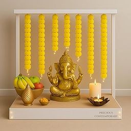 Traditional Ganesha Mandap for Ganesh Chaturthi, Pooja, Janmashtami & 20+ Indian Festivals – Perfect for Spiritual Celebrations | MDF Laminated (Medium (24x20))-18