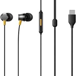 Wired in Ear Earphone Compatible with realme Buds 3 Type-C Jack,in-line Microphone, 9mm Drivers, Intigrated Controls (Black)-20