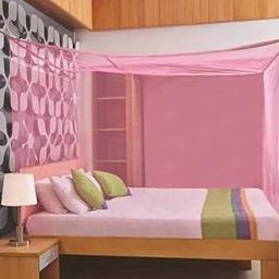 Yaweh Hanging Type Mosquito Net (7X7 Feet) Suitable For King Sizebed Capacity:3 Adults (Pink)-18