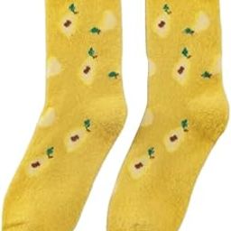 Woolen Fuzzy Fruit Print Winter Socks For Women and Girls - 1 Pair, Cozy Socks for Women, Cute Socks for women, Warm Socks, cozy socks for women, Pink-image-91