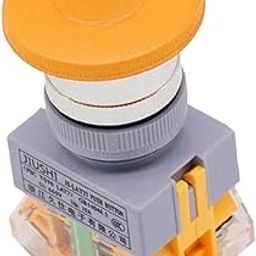 UJEAVETTE 22mm Emergency Stop Mushroom Head Push Button Box Reset Waterproof Yellow-image-42