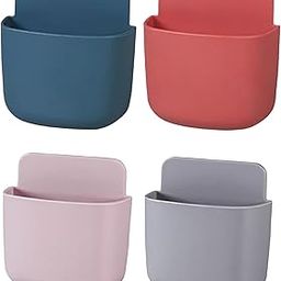 UNIQUE GOODS HAVEN Self-Adhesive Wall Mounted Mobile Phone Holder – Plastic Hanging Storage Box for Remote, Bathroom, Kitchen, Home & Cabinet – No-Drill Organizer Stand, Multicolour (Pack 4)-image-66