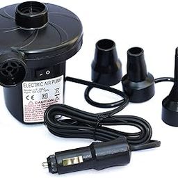 FLORISCA® 12V-DC Car Electric Air Pump with 3 Inflating and 3 Deflating Nozzles Portable Air Pump for Car Air Mattress Air Boats Swimming Rings and Life Jackets-picture-30