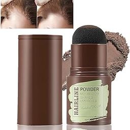 Natural Hairline Powder, Hair Shading Sponge Pen, Hairline Shadow Powder Stick, Quick Hair Root Touch-Up, Paired With 2 Pairs Of Eyebrow Stamp(DarkBrown)-12