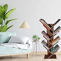 SBF Furniture Engineered Wood 7-Tier Book Rack Storage Of Book Case, Free-Standing Books Holder Organizer, Space Saver For Home, Office, Set Of 1 (Brown) DIY(Do-It-Yourself)-8