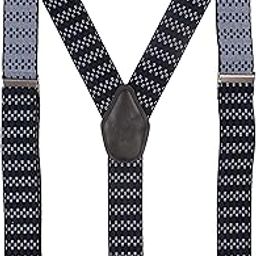 Immaculant Black Coloured 3.5cm Strap Width Elastic Suspenders for Men-image-86