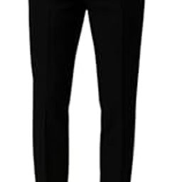 Men's Classic Fit Dress Trousers, Black Formal Pants with Belt Loops, Business Wear Tailored for Success: Sleek Office Outfit for Men-image-1