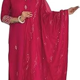 Women's Chanderi Silk Embroidered Straight Kurta with Pant and Dupatta Sets (NK-426)-image-4