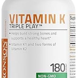 Vitamin K Triple Play (Vitamin K2 MK7 / Vitamin K2 MK4 / Vitamin K1) Full Spectrum Complex Vitamin K Supplement, 180 Capsules-image-84