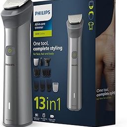 Philips India's No.1 Men's Trimmer | Skin Safe Grooming I 13-in-1 Essential Body Kit - Body, Face & Private Parts I 3 Year Warranty I 120 min runtime I 5 min Quick Charge MG5930/65-6