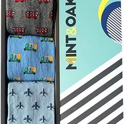 Printed Crew Socks For Men, Soft Cotton Calf Length Socks, Colorful Sock Gift For Men, Anti-Microbial & Odour Free, Funky Socks - Gift Box of 3-image-1