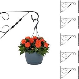 12 Inch Heart Design Wall Bracket for Hanging Baskets, Bird Feeders & Wind Chimes, Decorative Straight Plant Hanger. Multiuse Hanger (Color : Black, Set of 10 Pcs)-image-83