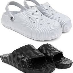 pampy angel Combo Pack of 2 Slipper/Flip Flops/Slides/Clogs/Sandals with Adjustable Back Strap for Men (Cl-Wonder,Diamond)-picture-1