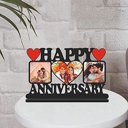 MYGIFTYSHOP Happy Anniversary Customized Wooden Photo Frame Table Top 12 X 8 Inch| Best Wedding Marriage Annieversary Gift | For Wife Husband Parents Friends, Tabletop, Rectangular-image-27