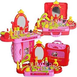 Mkv store 3 in 1 Cosmetic and Beauty Salon Toy Set with Handy Gift Set 21 Pieces (Multicolour)-4
