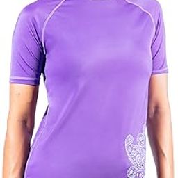 kanu surf Women's Lanai UPF 50+ Rash Guard, Purple, Medium-picture-30