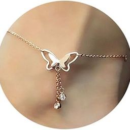 Italian Designer Rose Gold Plated Butterfly Anklet and Necklace for Women and Girls-30