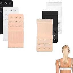 6pcs Elastic Bra Hook Strap Extensions, Bra Increase Band Length 3 Hooks 3 Rows, 2 Hooks 3 Rows extender for Women-55