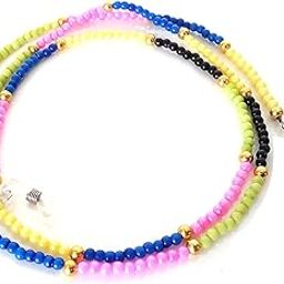 Neck Chain Cord For Eyeglass Sunglasses Frame Spectacle Frame Beads Black Multi Colour-image-16
