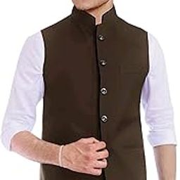 OS Men's Regular fit Slub fabir Ethnic Nerhu Jacket Waistcoat s (S TO 3XL)-14