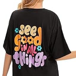 Cotton Half Sleeve Printed Oversized t Shirts for Women, Loose t Shirts for Women, Baggy t Shirt for Women, Graphic Tshirt for Women Oversize,-image-22