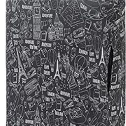 Elastic Polyester Dust Protector Luggage Covers for Suitcase (Traveler Design, 65 cm 24 inch Medium Size)-49