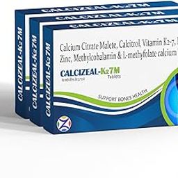 Calcizeal-K27M Tablet | Improve Joint Flexibility & Reduces Stiffness | Increase Bone Strength | Treat Lack of Calcium, Vitamin k2-7 With Essential Nutrients For Men & Women | Pack of 3 | 30 Tablets-10