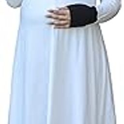 Maternity Nursing Pregnancy White Maxi Kurti Gown Cotton Blue Dress for Women-image-75