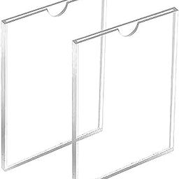 BIGIMALL 2 Pcs Acrylic Checklist Holder, Wall Sign Holder 8.3x11.7 A4 Size Clear Vertical Wall Mount Frame for Home, Office, Store, Restaurant, Pack of 2-25