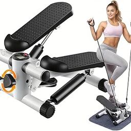 MYHEART 2025 Mini Stepper Hydraulic Fitness Stepper with LCD Display Adjustable Stepper with Two Elastic Ropes Suitable for Small Apartments Perfect for Home Workouts & Slimming Exercise-picture-11