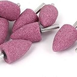 6mm Dia Shank 25mm Cone Ceramic Mounted Point Grinding Bits Pink 10pcs-picture-18