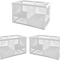Qpets® Aquarium Fish Breeding Box in-Tank Floating with Suction Cups Small Nylon Mesh Quarantine Tank Insert Panels Plastic 16x15x15.5cm 3PCS-image-53