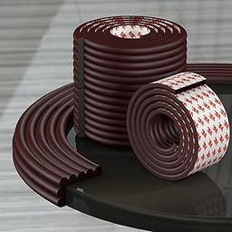 Veltiro 2-Meter, Table Protection Strip Protector, Extra Soft Foam Edge Safety Strip for Baby & Kids, Baby Proofing Corner Guards & Safety Bumper Edge for Table, Desk. (Brown)-5