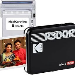 KODAK Mini 3 Retro 4PASS Portable Photo Printer (3x3 inches) + 8 Sheets, Black-14