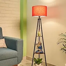 Furniture Metal Floor Lamp with 3 Shelves (Lily Red) LED Bulb Included-picture-43