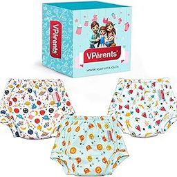 VParents Padded Underwear for Babies and Toddlers with 3 Layers of Cotton Padding Potty Training Pull Up & Diaper-Free Time Pack of 3 (6-12 Months) Watermelon Lion and galaxy-image-27