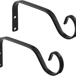 2Pcs Iron Hanging Plant Brackets Plant Hangers for Outdoor Indoor Wind Chime Black | Yard, Garden & Outdoor Living | Gardening Supplies | Plant Care, Soil & Accessories-image-60