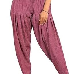 Woman's Plain Cotton Dora Print Patiala Salwar|| Free Size || Plain Printed Patiala (Wine)-image-94
