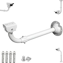 Adjustable Security Camera Wall Mount Bracket, L-Type, 30-60cm Telescopic Extension, White-image-6